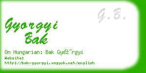 gyorgyi bak business card